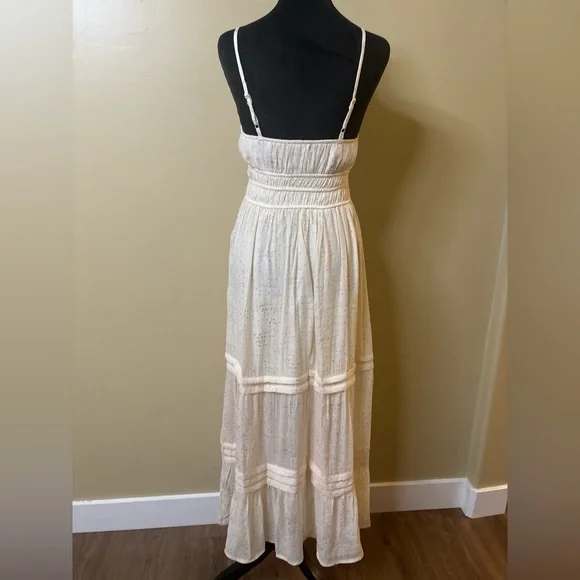 Max + Ash Cream Midi Dress With Gold Dots - Picture 3 of 6